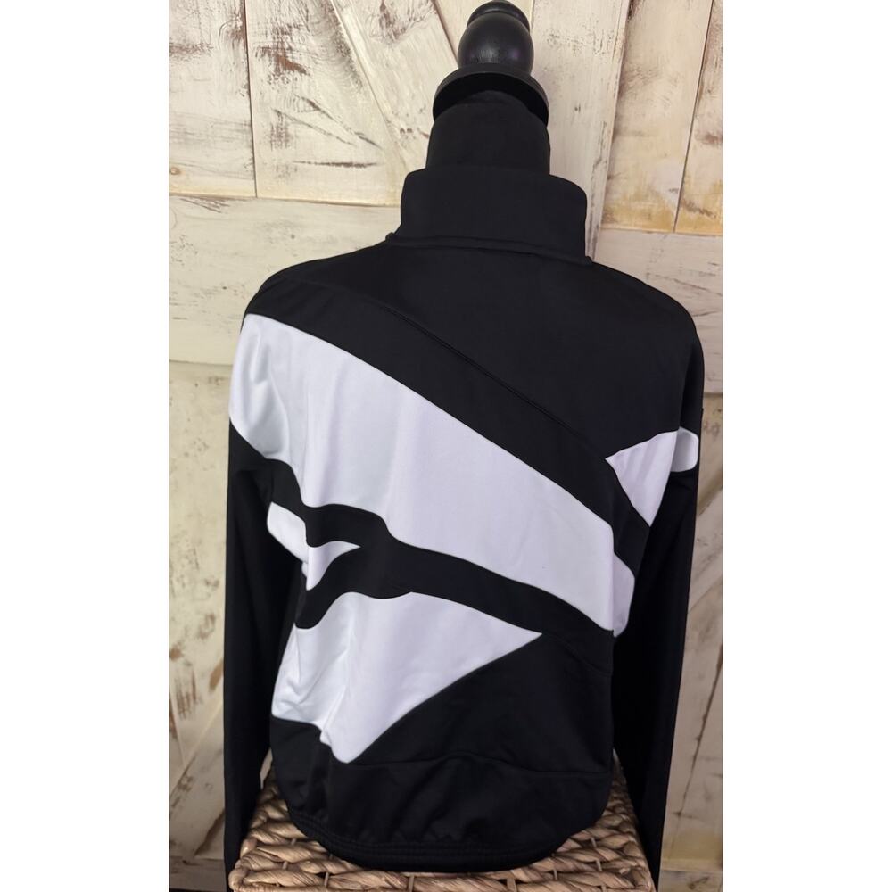 Reebok Tricot Women’s Track Jack Logo Full Zip Back Color Block B&W Size 2XL
